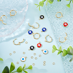 Kit para hacer pendientes de ojo malvado de colores&nbsp;DIY-AR0002-84