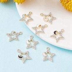 8pcs 4 couleurs rack placage alliage strass pendentifs&nbsp;ENAM-YW0003-24