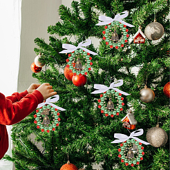 Couronne de Noël avec décorations suspendues en acrylique et verre&nbsp;PALLOY-GO00036