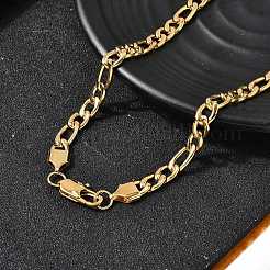 Collares de cadena Figaro de acero inoxidable 304 de 7 mm para mujeres y hombres.&nbsp;NJEW-B134-04A-G