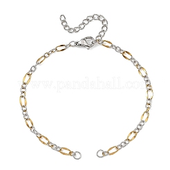 2 pezzo di catena a maglie ovali in acciaio inossidabile 304 bicolore per la realizzazione di braccialetti&nbsp;AJEW-JB01665