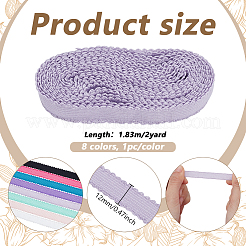 8 Stück flache Nylon-Spitzenborte in 8 Farben&nbsp;OCOR-BC0009-42