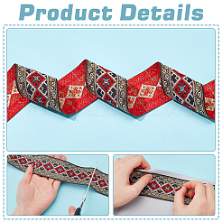7 m Jacquardband aus Polyester im ethnischen Stil mit Rauten&nbsp;OCOR-WH0086-98A