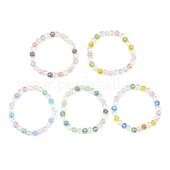 Galvanisierte Stretch-Armbänder mit Glasperlen für Damen&nbsp;BJEW-JB13749