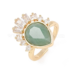 Bagues en laiton et aventurine verte naturelle&nbsp;GG-CBACC2B-07G-06