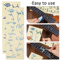 4 Blatt 4 Farben Papierbildaufkleber für die Dekoration des Gitarrengriffbretts&nbsp;STIC-FH0001-31