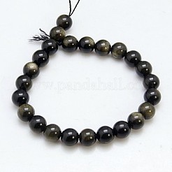 Natürliche goldenen Glanz Obsidian Perlen Stränge&nbsp;X-G-C076-12mm-5
