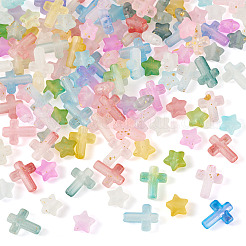 200 Stück transparente Acrylperlen in 2 Stilen mit Farbverlauf&nbsp;OACR-TA0004-85