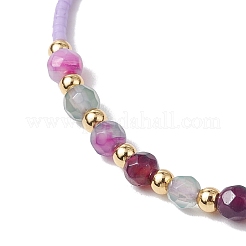Bracelets tressés en perles d'agate grise naturelle&nbsp;BJEW-JB11420-01