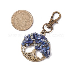 Piatto rotondo con decorazioni pendenti in lega in stile tibetano dell'albero della vita&nbsp;HJEW-JM02153