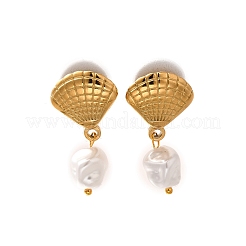 Ohrstecker aus 304 Edelstahl mit Kunststoffperlen&nbsp;LS-EJEW-G422-01G-03