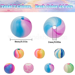 168 Stück 7 Farben handgefertigte Polymer Clay Perlen&nbsp;CLAY-SC0001-76