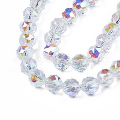 Chapelets de perles en verre transparent électrolytique&nbsp;EGLA-N002-18A-B01