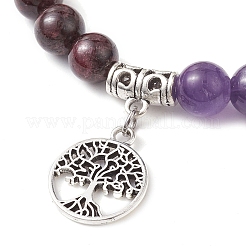 Chakra pierres précieuses perles bracelets extensibles&nbsp;BJEW-JB10204-03