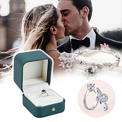 Pu scatole anello di cuoio&nbsp;LBOX-WH0002-01