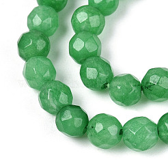 Teñidos naturales blancas abalorios de jade hebras&nbsp;G-T139-4mm-60-17