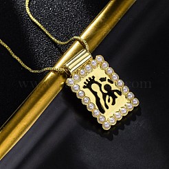 Collane con ciondolo religioso in ottone&nbsp;NJEW-C071-06A-G