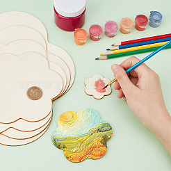 Juego de platos en blanco de madera&nbsp;DIY-WH0016-66