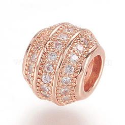 Messing Mikro ebnen Zirkonia European Beads&nbsp;ZIRC-F062-12RG