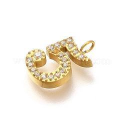 Ionenplattierung (IP) 304 Edelstahl Micro Pave Zirkonia Anhänger&nbsp;STAS-H228-01G-05