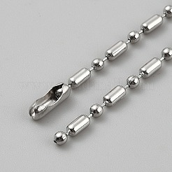 Colliers à chaîne à billes en acier inoxydable pour hommes et femmes&nbsp;NJEW-WH0002-159