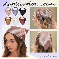 6 Stück 6 Farben elastisches Satin-Haartuch-Stirnband&nbsp;OHAR-GF0001-31