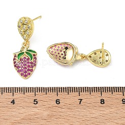 Boucles d'oreilles pendantes en laiton avec micro pavé de zircons cubiques pour femmes&nbsp;EJEW-A167-03B-G