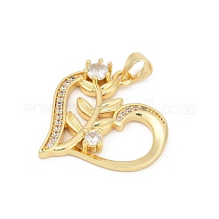 Colgante micropavé cubic zirconia de latón&nbsp;KK-D317-083G