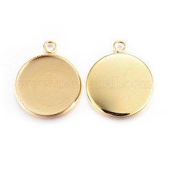 Placcatura rack 304 acciaio inossidabile ciondolo cabochon impostazioni&nbsp;X-STAS-F191-14G-F