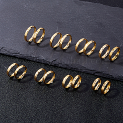 16 Stück 8 Stile Edelstahl schlichter Bandring für Unisex&nbsp;RJEW-DC0001-19G