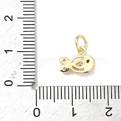 Breloques en laiton avec zircone cubique de micro pave&nbsp;ZIRC-I356-13G-04