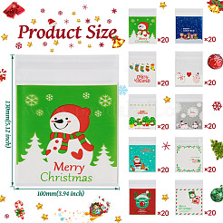 200 Stück Kunststoff-Backgeschirrbeutel mit Weihnachtsmotiv im 10-Stil&nbsp;OPP-TA0001-05