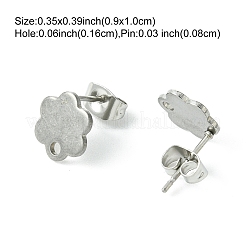 10 pièce de clous d'oreilles en acier inoxydable 201 avec trou&nbsp;EJEW-FS0001-14C