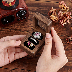 Coffret en bois pour bague de fiançailles&nbsp;OBOX-WH0016-07A