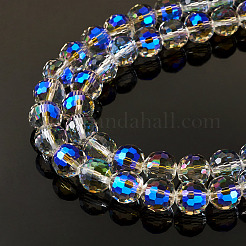 2 brins de perles de verre transparentes galvanisées&nbsp;EGLA-TA0001-34B