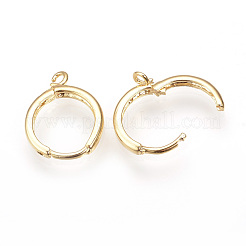 Messing Huggie Hoop Ohrring Zubehör&nbsp;KK-R058-143G