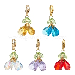 Decorazioni pendenti in vetro con fiori&nbsp;HJEW-MZ00262