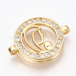 Liens de zircone cubique en laiton micro-pavé&nbsp;X-ZIRC-Q013-43G