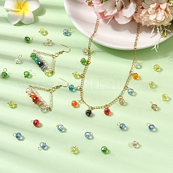 200pcs pendentifs en verre 10 couleurs&nbsp;PALLOY-SW00113