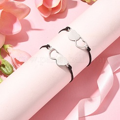 Ineinandergreifende Liebesherz-Gliederarmband-Sets aus Edelstahl zum Thema Freundschaft und Valentinstag&nbsp;BJEW-JB09543