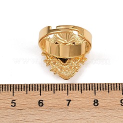 Verstellbare Fingerringe aus 304 Edelstahl mit Herzmotiv für Damen&nbsp;RJEW-A074-07G