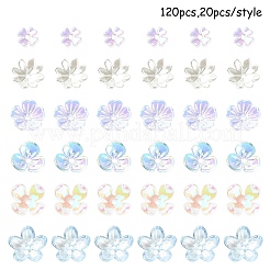 120 Stück 6 Stile gemischte Stile Acrylperlenkappen&nbsp;SACR-YW0001-65