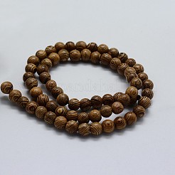 Natürliche wenge holzperlen stränge&nbsp;X-WOOD-F006-02-8mm