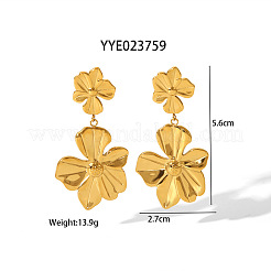 Boucles d'oreilles pendantes en forme de fleur en acier inoxydable 304 à la mode&nbsp;VY5463