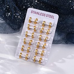 Pendientes de aro de acero inoxidable 304 con destellos de arena para mujer&nbsp;EJEW-M001-22G