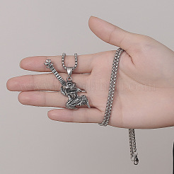 Collares con colgante de calavera de guitarra de acero inoxidable 304 para Halloween para hombres&nbsp;WGCDC24-01