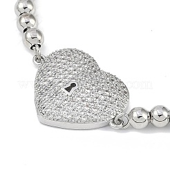 Gestellplattierung Messing Mikropflaster Zirkonia Silberarmbänder&nbsp;BJEW-P341-03P