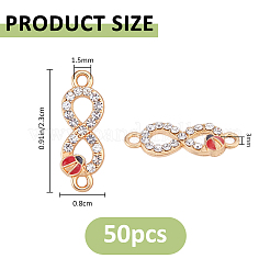 50 pz. collegamenti/connettori in lega di strass di cristallo&nbsp;ALRI-FH0001-24