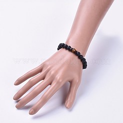 Stretch-Armbänder aus natürlichen Lavasteinen&nbsp;BJEW-JB04296