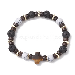 4 bracelet extensible en howlite synthétique&nbsp;BJEW-JB13448